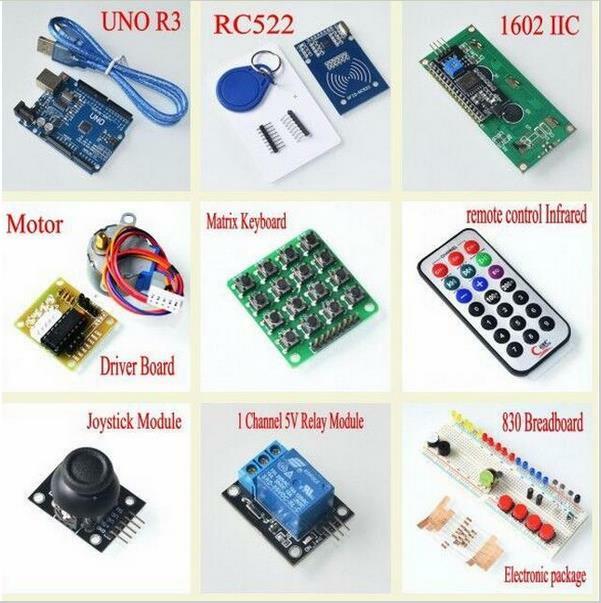 UNO R3 Learning Kit com caixa, atualização RFID Starter Kit, Stepper Motor, relé LED, programação Arduino