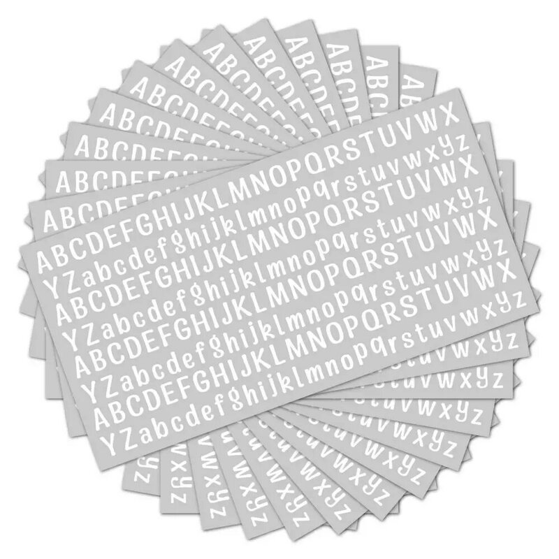2 pezzi 0.5 pollici 26 adesivi pianificatore alfabeto impermeabile nero bianco adesivo decorativo lettera fai da te per Laptop tazza per bambini