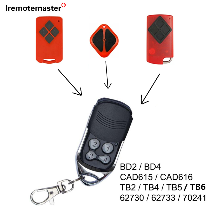 For B&D Tritran TB6 Garage Door Compatible Remote 434mhz for BND TB2 TB5 BD4 BD2 Remote Replacement 433.92mhz