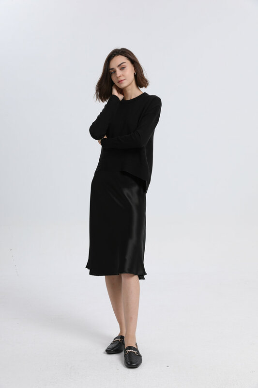 AS-Jupe en satin acétate pour femme, haut en tricot de style adt, vêtements de luxe, haute qualité, indépendant