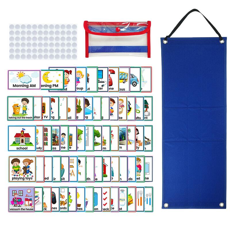 Детский визуальный календарь с 72 точками, стандартные карты, визуальный планировщик, обучающие материалы для домашнего класса