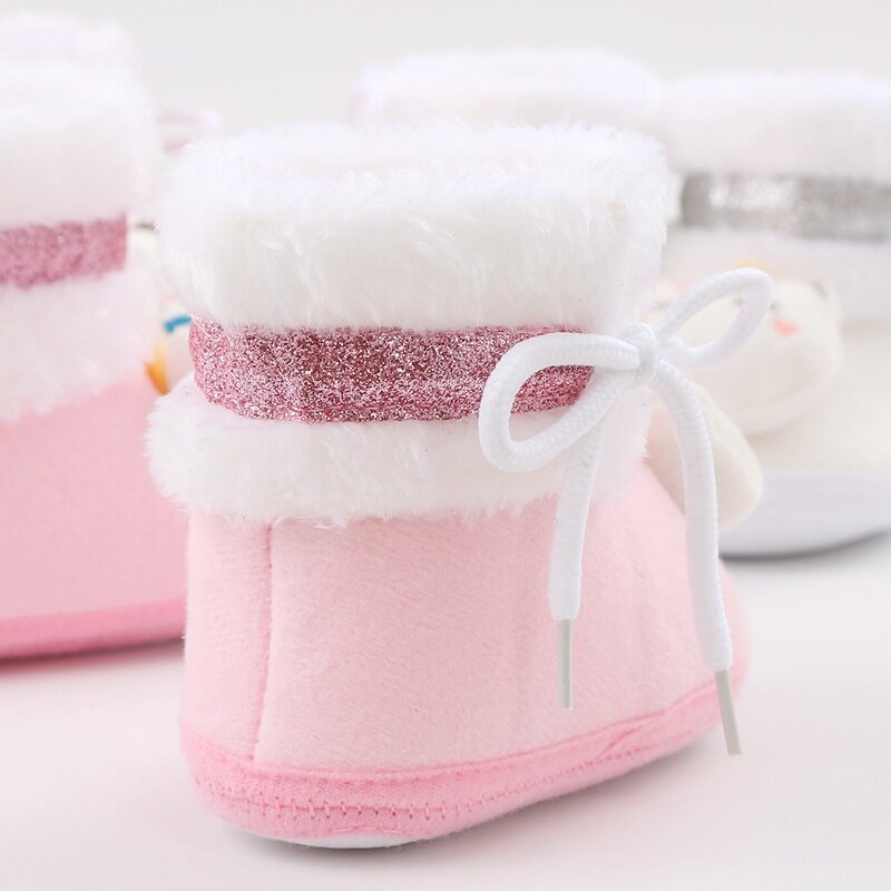 Ботинки для новорожденных, обувь, милые Мультяшные зимние плюшевые ботинки для мальчиков и девочек, теплая обувь для детской кроватки