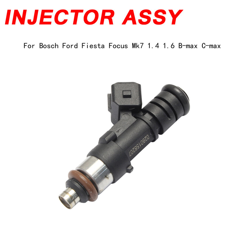 Boquilla de inyector de combustible, piezas para Bosch Ford Fiesta Focus Mk7 1,4 1,6 b-max c-max 0280158207, 1 unidad