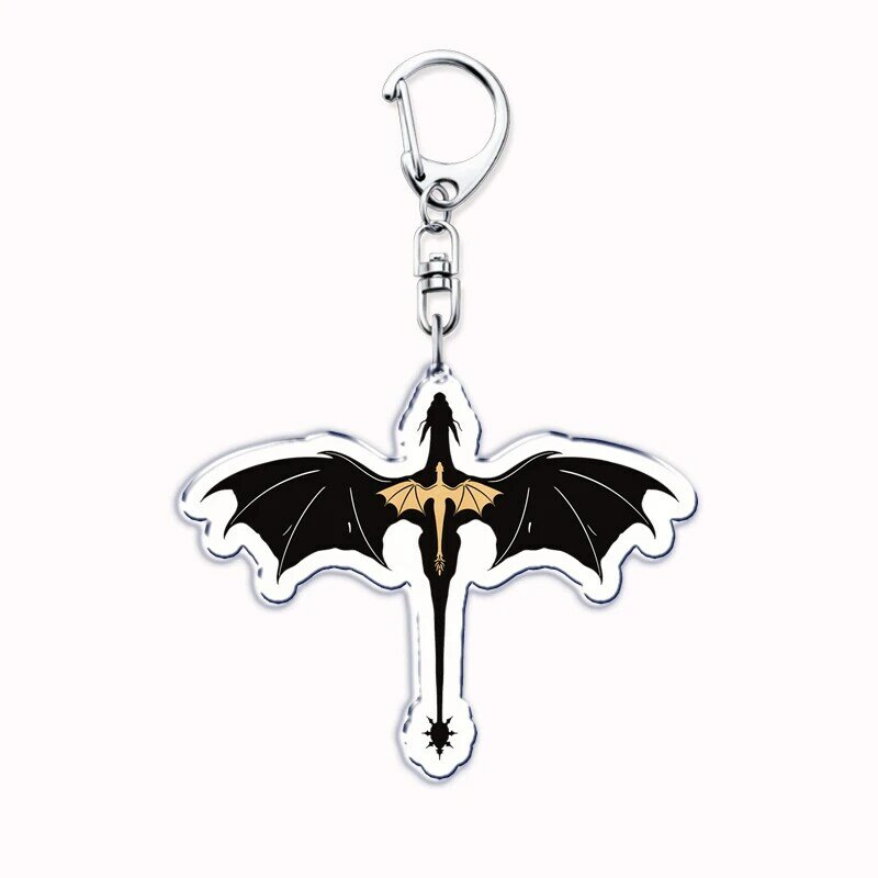 Pendentif porte-clés Dragon noir pour hommes et enfants, collège de guerre Basgiath populaire, quatrième aile, clé de voiture, bijoux JOJewelry, accessoires cadeaux