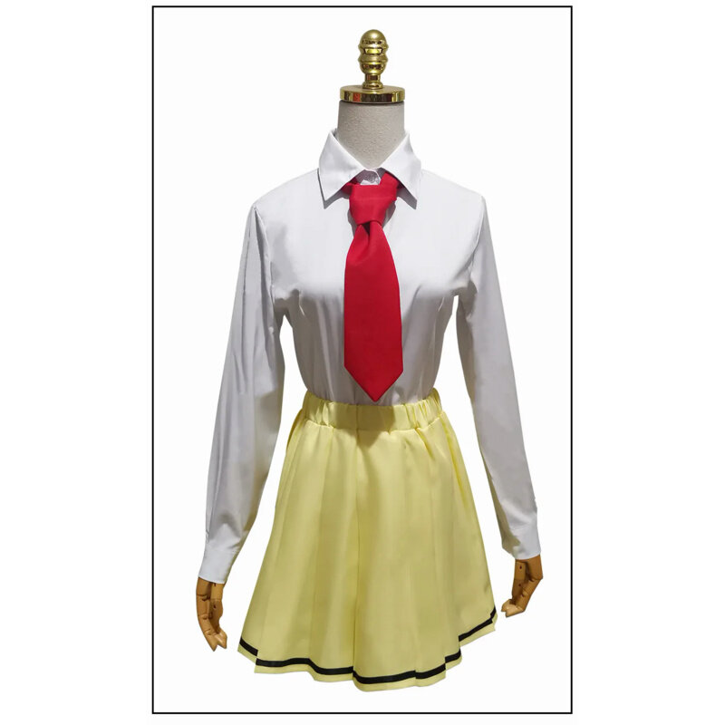 Костюм для косплея аниме WataMote Tomoko Kuroki, Женский костюм для косплея для девушек, милая желтая искусственная кожа, костюм на Хэллоуин, парик, обувь для мужчин