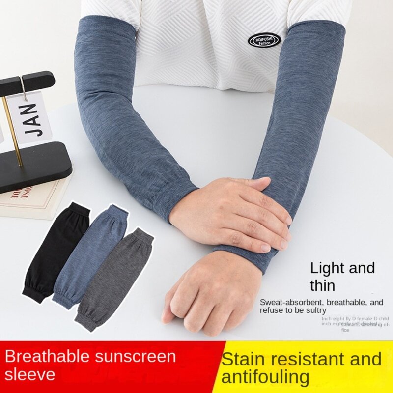 Summer Cooling Arm Sleeves Long Gloves UV Protection Labor Protection Sleeves Cooking Arm Warmers Arm Guard Men Women