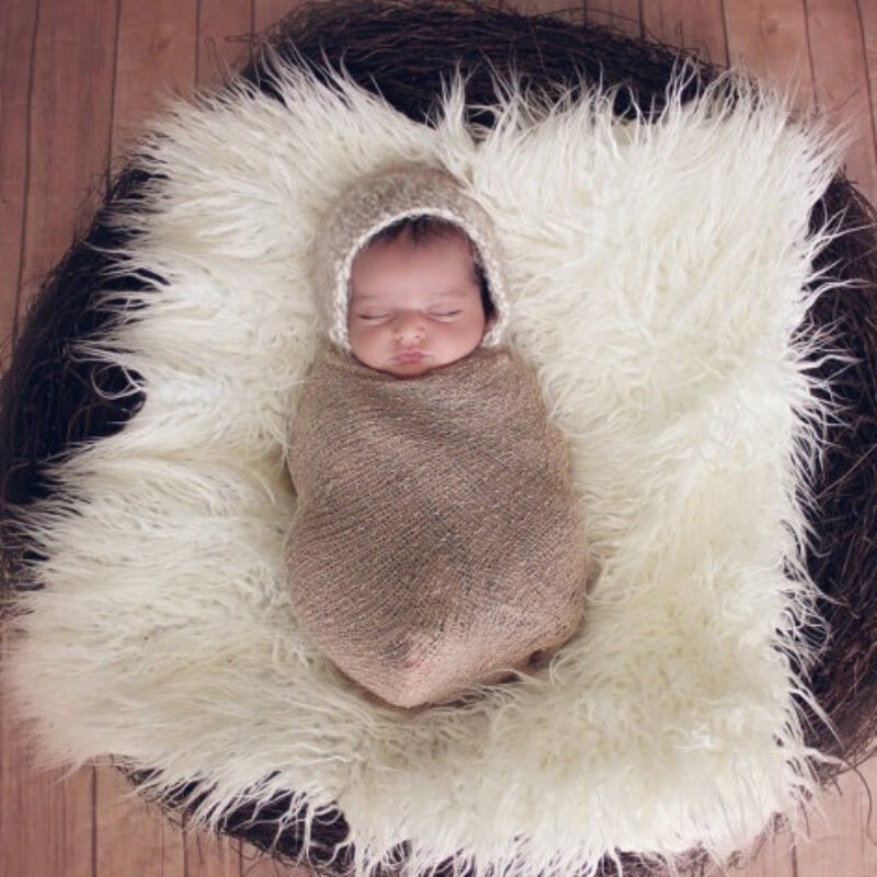Children's Photography Atmosphere Props Studio Photography Blanket Newborn Accessories Hundred Days Pure Color Plush Blanket