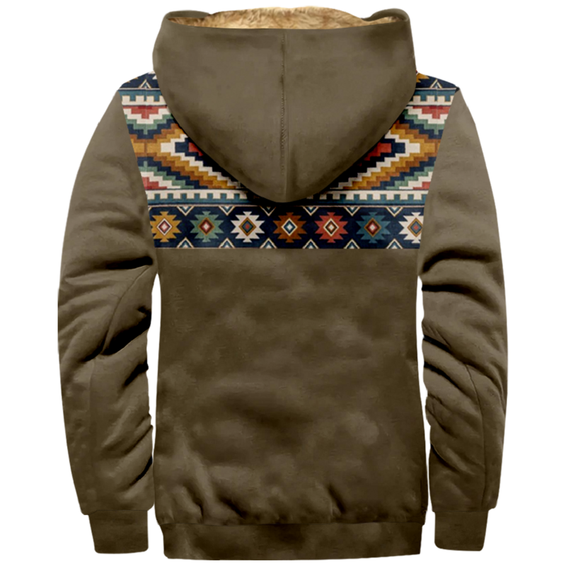 Tribal Graphic Prints Ethnic Casual Vintage Retro Hoodie Women Men's 3D Print Zip Sweatshirt Stand Collar Coat Winter Clothes