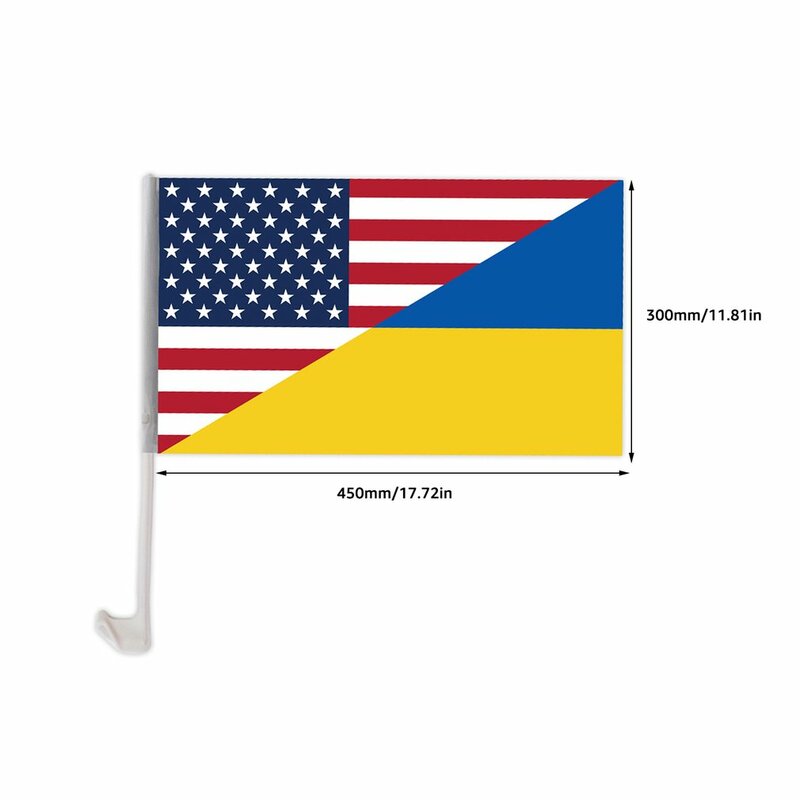 Ucraina SOS bandiera della finestra di automobile 30*45cm con asta bandiera colore vivido e dissolvenza decorazione esterna Banner bandiera bastone tenuto in mano