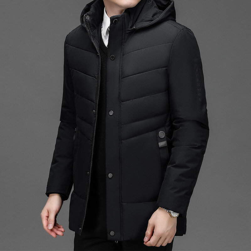 Winter Long Warm Jacket Men Parkas Thicken Fleece 2023 Stand Collar Solid Color Casual Parka Women Fashion New Streetwear
