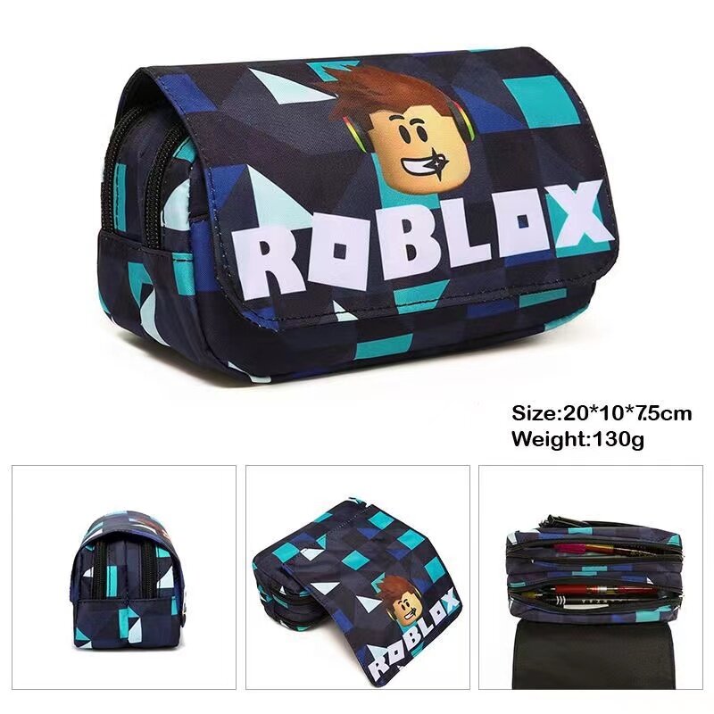 Roblox 게임 주변기기 이중 레이어 플랩 연필 가방, 2 차원 어린이 연필 가방, 한국 문구 가방, 신제품