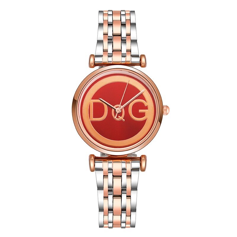 DQG Fashion Top Watches For Women Female Clock Stainless Steel Luxury Gift Red Dial 2023 New Perfect Sports Quartz Watch Womens