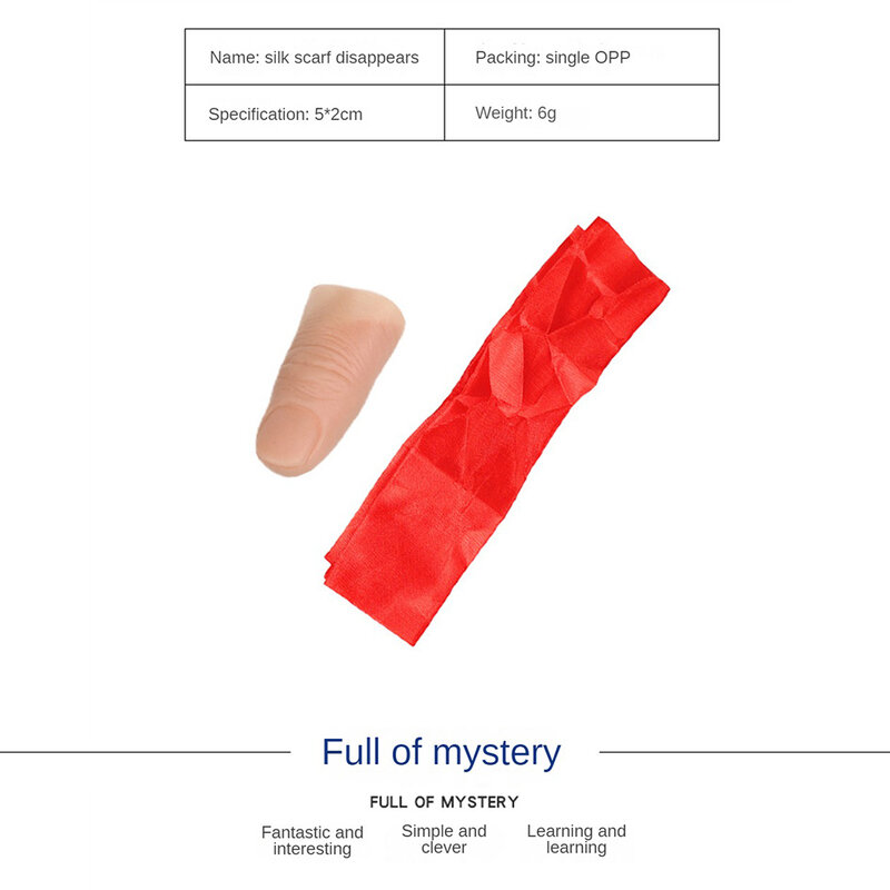 Реквизит для фокусов исчезающий пластиковый наконечник большого пальца + красный шелк реквизит для сцены игрушка для розыгрыша
