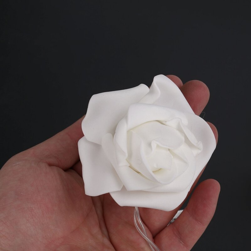 20 róża LED kwiat łańcuchy świetlne zasilanie bateryjne na walentynki dekoracje bez baterii