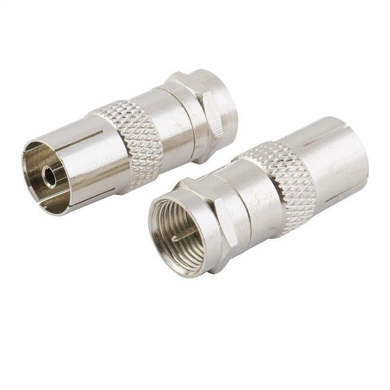 Cable Connectors for TV F Type Male To Coax RF Aerial Plug Female Better Signal Transmission Antenna Adapter for Home Office