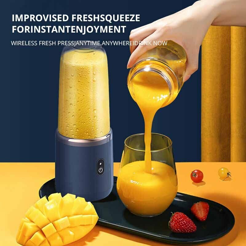 Draagbare Kleine Elektrische Juicer Roestvrij Staal Blade Cup Juicer Fruit Automatisch Smoothie Blender Keukengereedschap