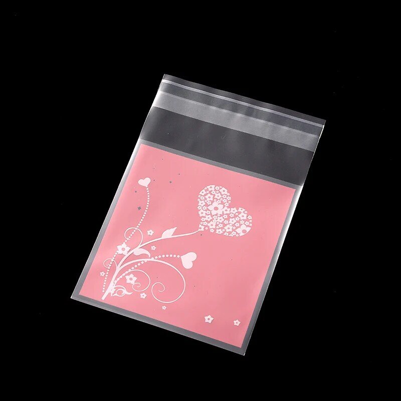 100pcs Heart Clear Candy Bag Transparent Bags Cookie OPP Pouch For Wedding Birthday Deco DIY Gifts Jewelry Packaging Supplies