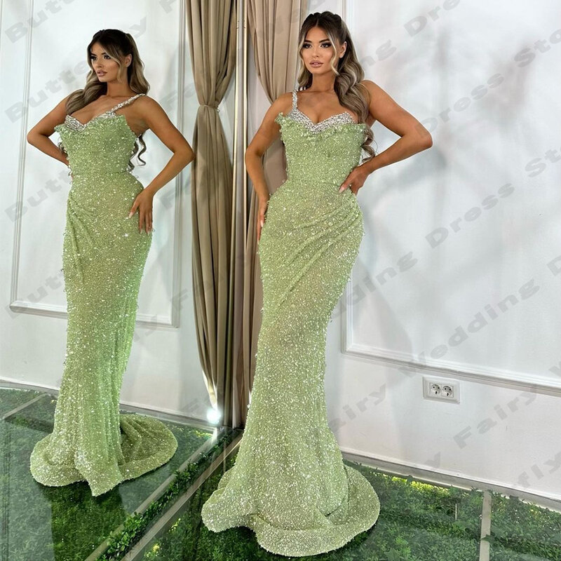 Sexy Backless Evening Dresses For Women Exquisite Beading Elegant Off Shoulder Sleeveless Vintage Slimming Mopping Prom Gowns
