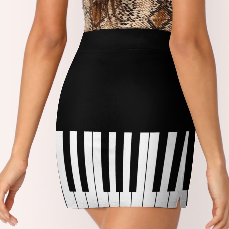 Falda de pantalón con teclas de Piano para mujer, color blanco y negro, a prueba de luz, tendencia de verano, 2023