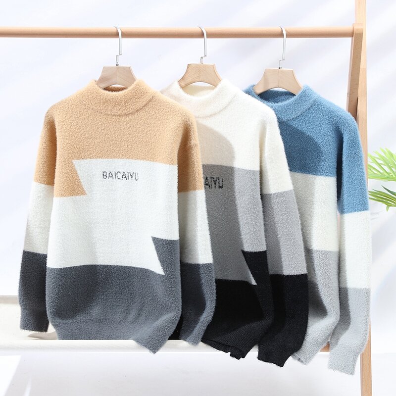 Suéter holgado para hombre, suéter cálido de alta calidad, informal, cómodo, para otoño e invierno, novedad de 2022, M-3XL