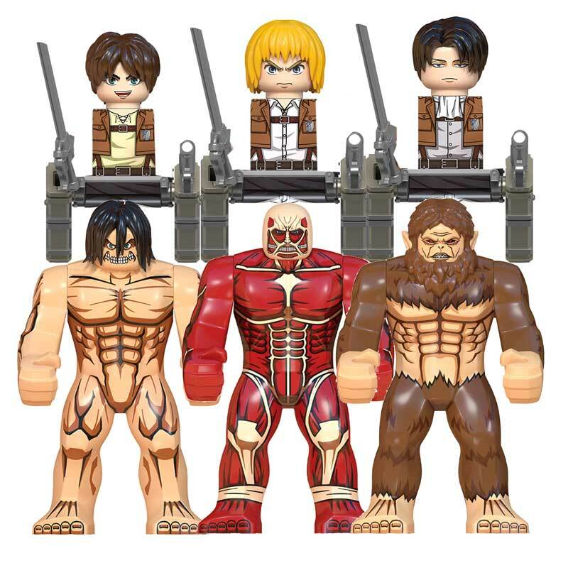 WM6148 Attack On Titan Building Blocks WM Levi Mikasa Ackler Eren Kruger Anime Figur Mini Action Japan Toy Brick