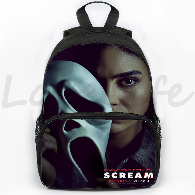 Movie Scream 6 Mochila para escola, Bookbag dos desenhos animados para crianças, mochila estudantil, mochila de filmes de terror, Zipper Laptop Bag para meninos e meninas