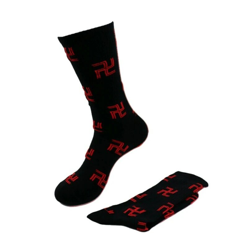 Женские и мужские хлопковые носки для косплея в японском аниме, носки до середины икры с принтом Токио и свастики, аксессуар для