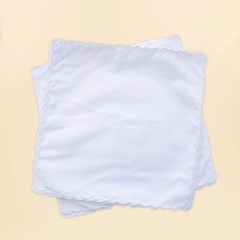 30 × 30 センチメートル男性女性綿ハンカチ固体白ハンカチポケットチーフタオル Diy 絵画ハンカチ女性のための