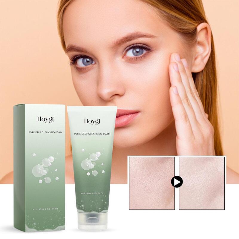 Detergente per il viso piante naturali pulizia profonda schiuma per il controllo dell'olio ammorbidire la cura della pelle idratante sbiancante per la pelle denso X8K5