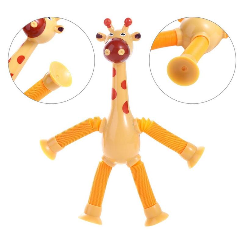Zabawki typu Fidget Diy zabawki sensoryczne girafa Pop tubki zabawka zwierzę przyssawka zabawki zabawki sensoryczne teleskopowa przyssawka żyrafa