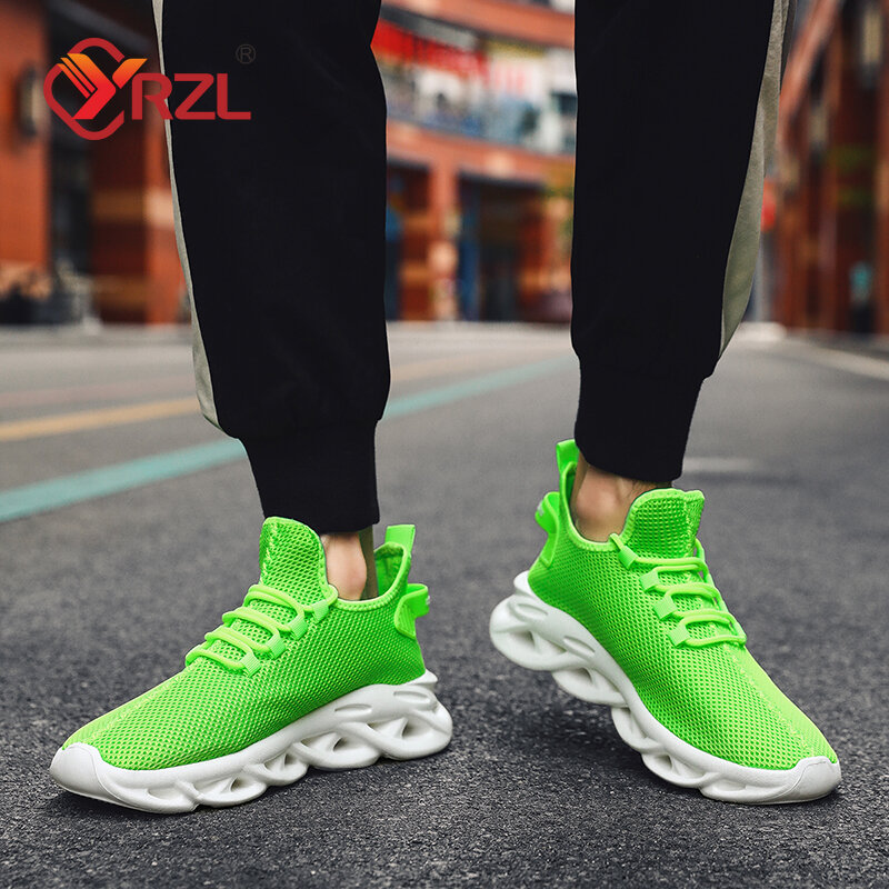 YRZL-Sapatilhas masculinas casuais, sapatos esportivos respiráveis, leves, ao ar livre, malha, corrida, atlético, corrida, tênis, verão