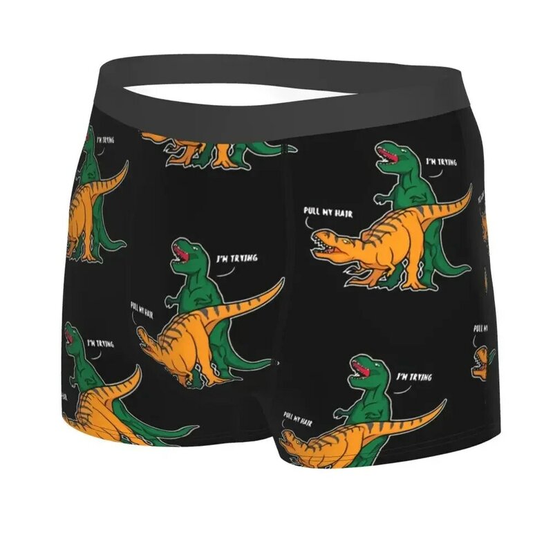 T-rex-Calzoncillos bóxer para hombre, ropa interior de dinosaurios, muy transpirable, alta calidad, Sexy, Idea de regalo