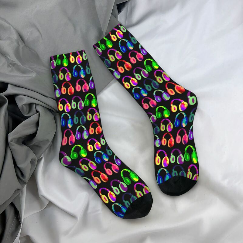 EDM DJ наушники Rave Pop Art носки супер мягкие чулки всесезонные длинные носки аксессуары для мужчин и женщин подарок на день рождения