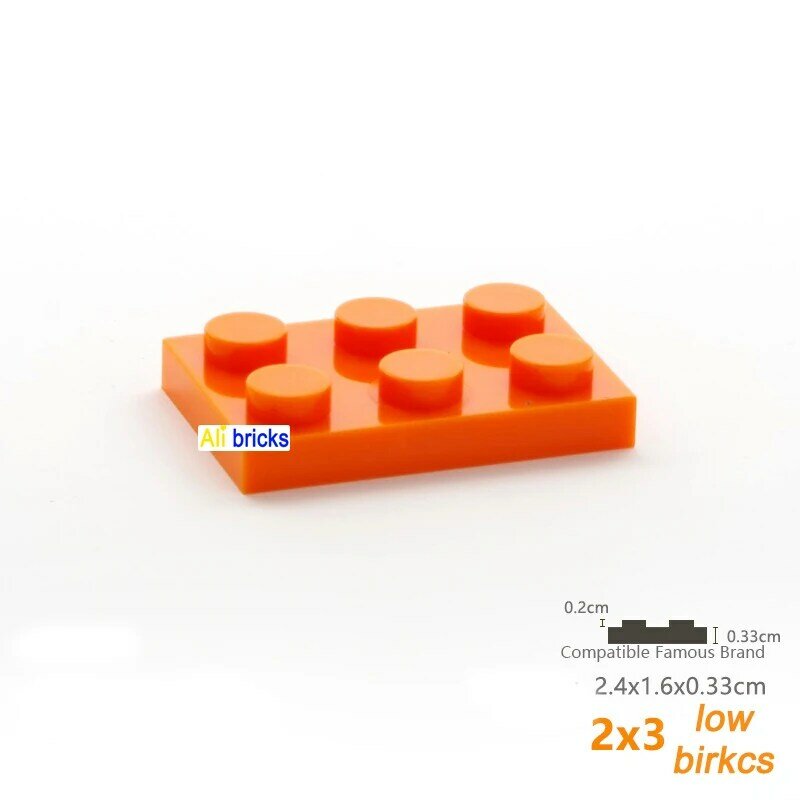 40pcs Size 2x3 Dot Plate MOC Assemble Particles DIY Building Blocks 2*3 Figures Bricks Educational Creative Toy for Kid 3021