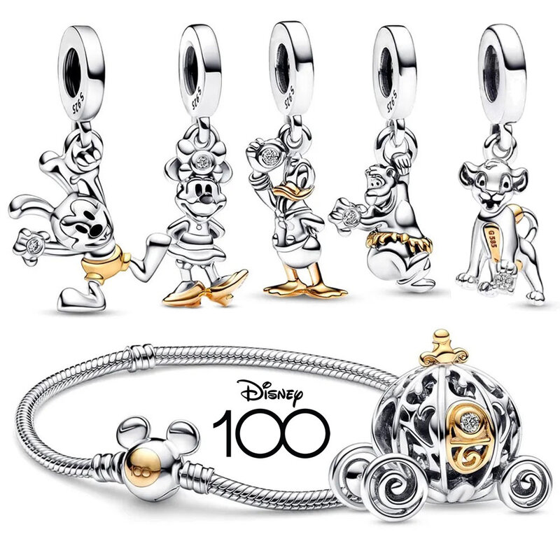 925 banhado a prata herói charme para as mulheres, 100 ° aniversário pingente, original pandora pulseira, abóbora carro, presente de moda, novo