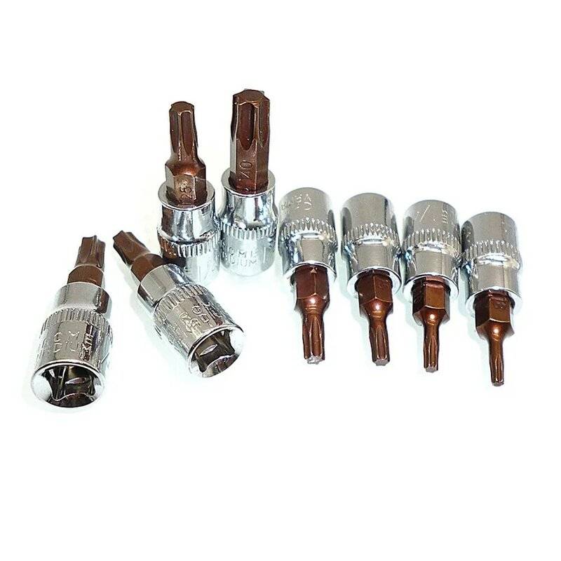 Broca de destornillador Torx de 1/4 pulgadas, adaptador de llave de vaso de trinquete, herramientas manuales, T8, T10, T15, T20, T25, T27, T30, T40, 1 unidad