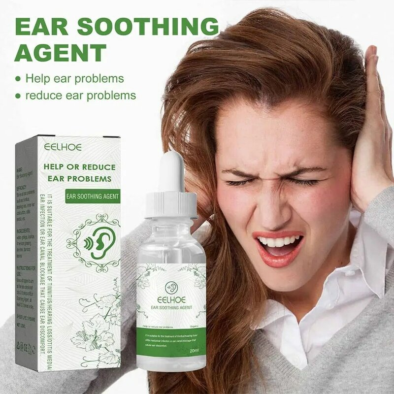 Ear Ringing tratamento óleo, alivia a dor desentupe, Ear Remedy, Anti Loss Hearing, Herbal Ear Dores, Orelhas, Alivia Orelhas, 20ml, B7E4