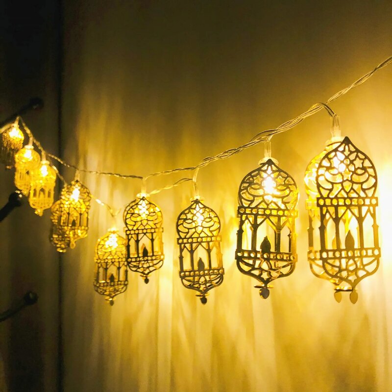 سلسلة أضواء نجمة قمر لشهر رمضان ، سعيد مبارك ، رمضان كريم ديكور للمنزل ، مسلم إسلامي ، عين الفطر