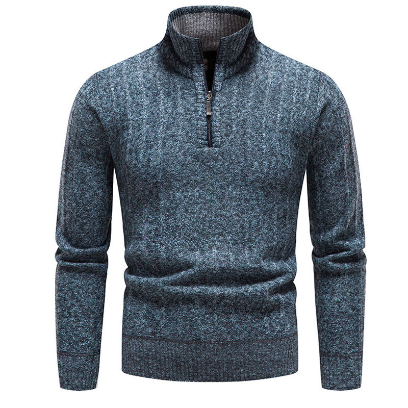Novo 2023 outono camisola de malha masculina moda magro ajuste pulôver masculino causal suéteres casacos com zíper gola roupas masculinas my918