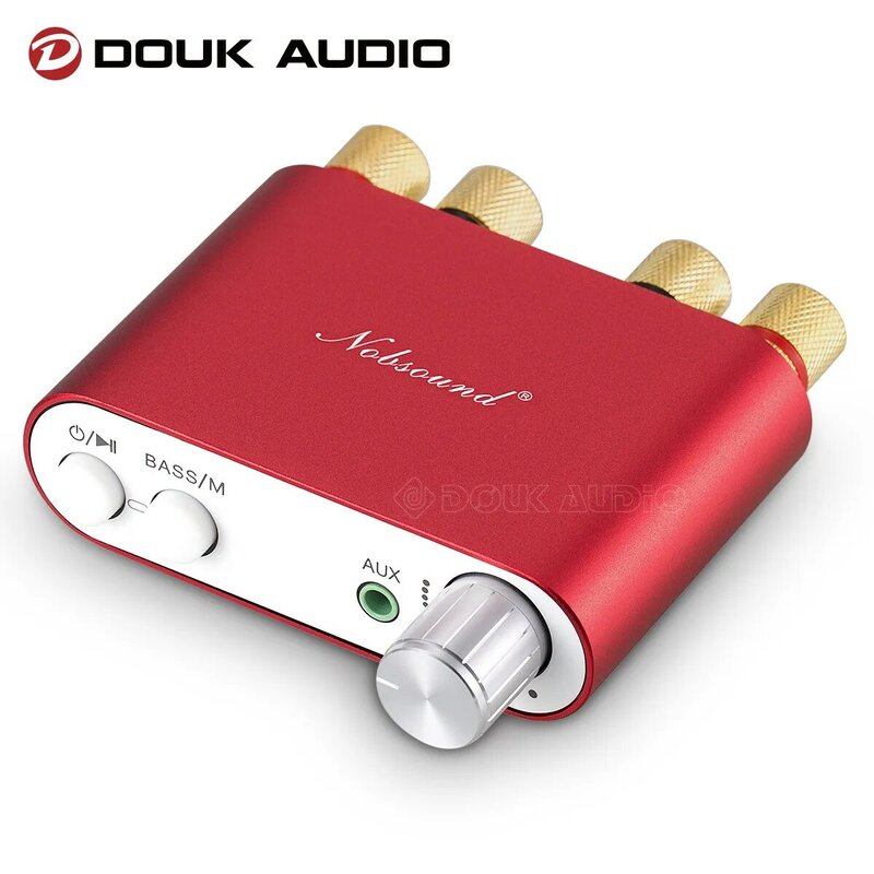 Douk Audio HiFi 100W 미니 TPA3116 블루투스 디지털 앰프, 앰프 스테레오 앰프, HiFi 오디오 수신기, USB DAC, 전원 공급 장치 포함