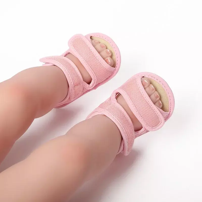 0-18 M letnie sandały Unisex dla małych dzieci buty dziewczęce jednolity kolor szmatka z siateczki oddychające chłopięce sandały niemowlęce niemowlę dziewczynki sandały