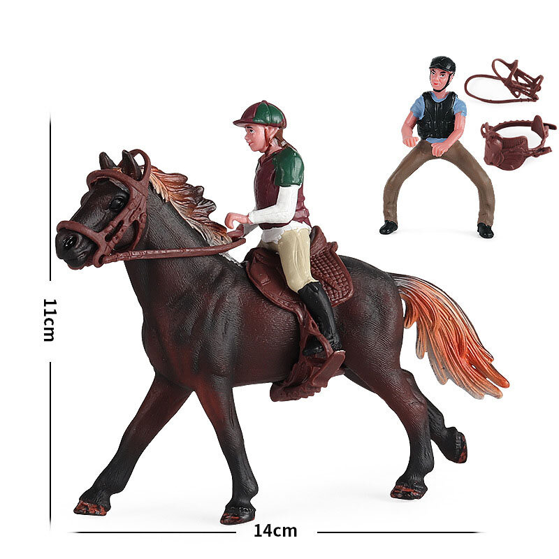 New Equestrian Knight Rider Horse Western Cowboy Action Toy Figure Farm Animal Model Doll Decoration Christmas Gift for Kid Toys