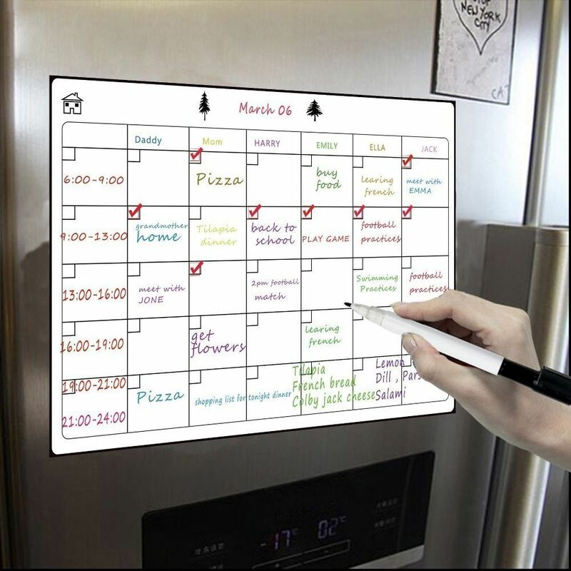 A3 Flexible Whiteboard To Do List Office Grocery List Month Planner Plan Notepad Memo Message Board Fridge Stickers