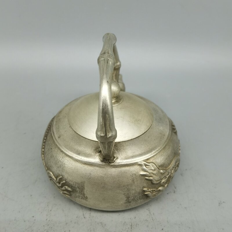 Copper Silver Dragon And Phoenix Pot Ornament Home Jewelry