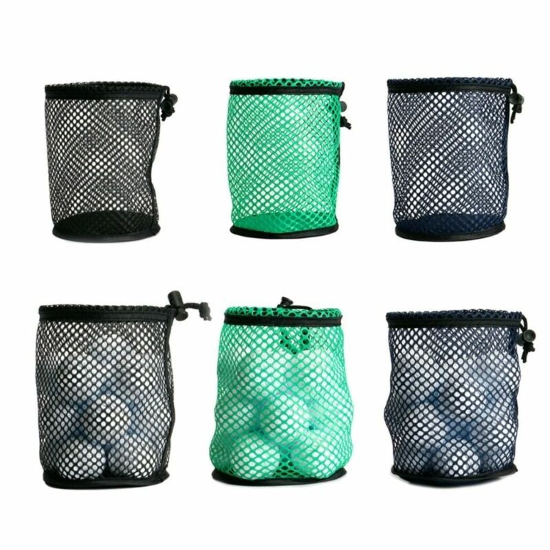Mesh Golf Drawstring Pouch Golf Ball Holder 12/25/50 Large Capacity Golf Mesh Net Bag 3 Colors Nylon Golfer Gift