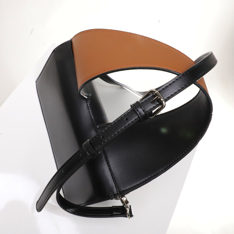 FIRMRANCH-Bolso de mano de banda ancha trenzada para mujer, bolsa Diagonal de hombro, de diseño de Color de contraste, elegante, Hobo