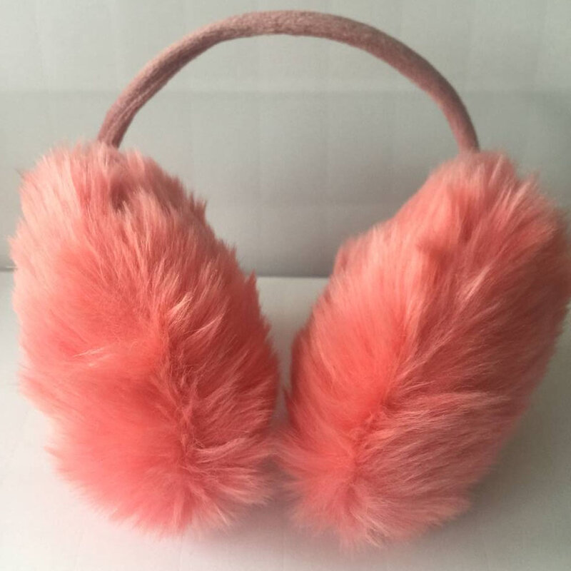 2023 Faux Rabbit Ear Muffs Fur Solid Color Winter Ear Caps Fuzzy Winter Warm Earmuffs for Women Plush Ear Covers Korean Style