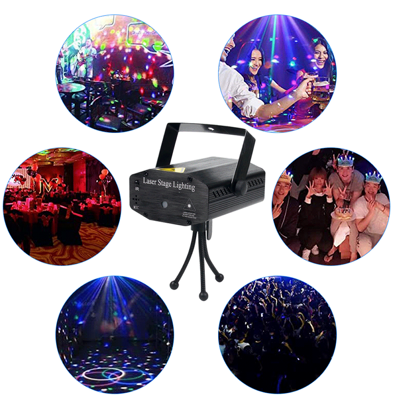 Luz LED portátil con Control remoto para escenario, proyector láser de cielo estrellado, lámpara de discoteca para DJ, boda, fiesta de cumpleaños y Navidad