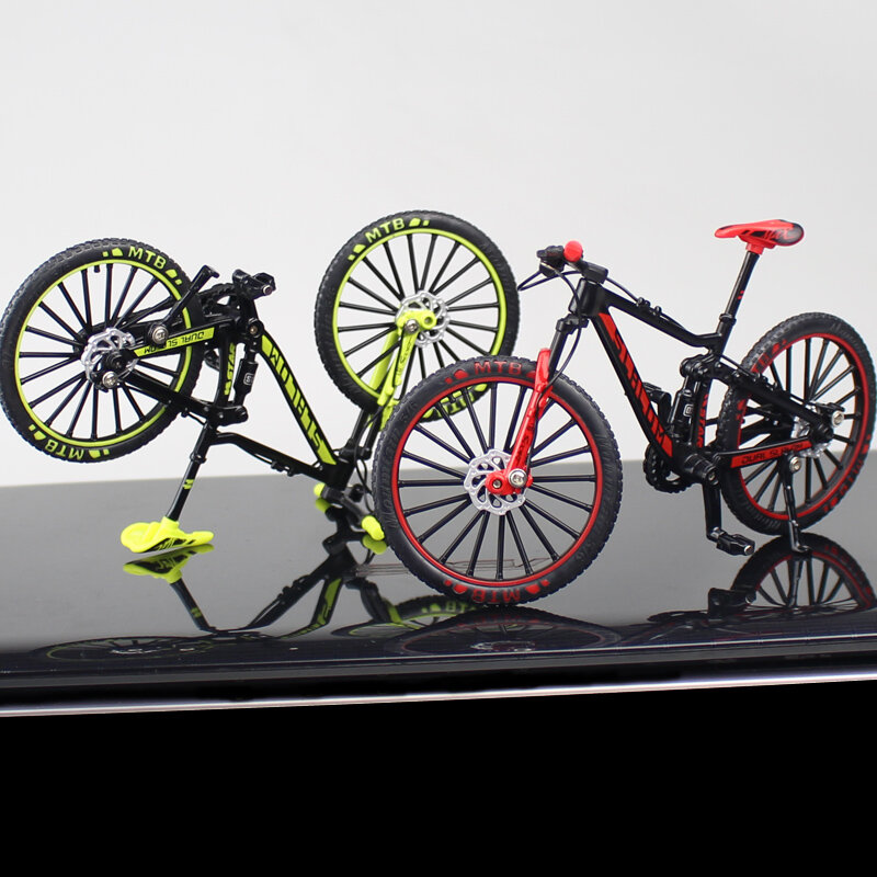 موديل دراجة صغيرة مصنوعة من السبائك بمقياس 1:10 لعبة سباق الدراجات الجبلية بأصابع معدنية لعبة محاكاة الطريق مجموعة ألعاب للأطفال