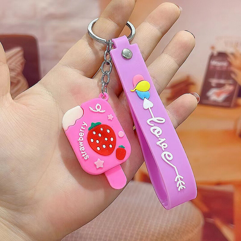 Fruit Ice Cream Keychain Hanging Small Gift Dripping Glue Small Gift Doll Pendant Key Chain